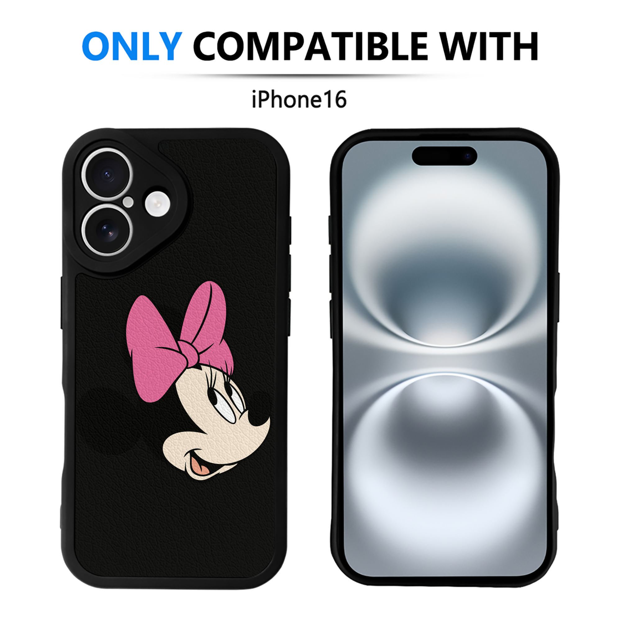 （画像用） ミッキーマウス Mickey Mouse 【iPhone 16シリーズ対応】シリコンスマホケース（レザー調） 材質：シリコン